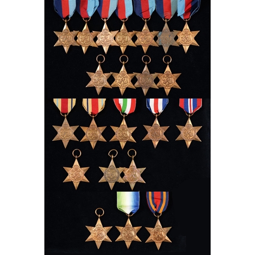 869 - 1939-1945 Star (12), Atlantic Star (2), Africa Star (3), Burma Star, Italy Star (3) and France and G... 