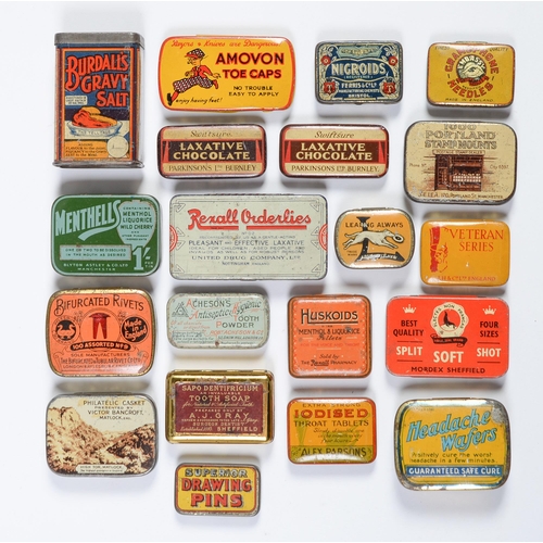 920 - Advertising. Twenty tins, first half 20th c, lithographed in one or more colours, the manufacturers ... 