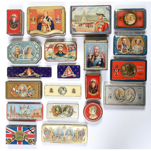 923 - Coronations and Royal Jubilees. Twenty tins, Victoria - Elizabeth II,   lithographed in colour, incl... 