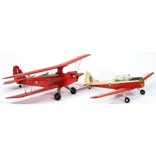 969 - Two flying model aircraft, lacking propellers and engines, wingspan 150cm