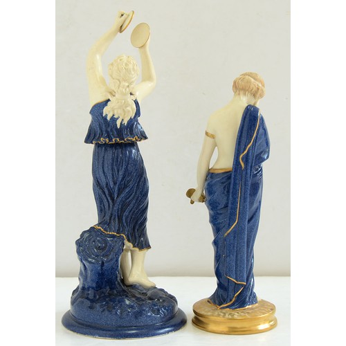 526 - A Royal Worcester figure of Sorrow and a Royal Worcester Crownware figure of a dancing girl with cym... 