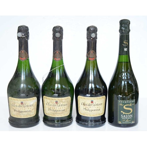 766 - Wine. Champagne, Philipponnat Clos des Goisses, three bottles and another bottle of champagne (4)... 