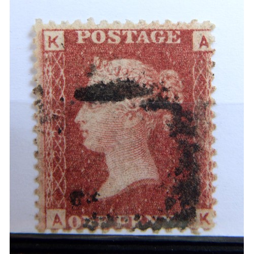 898 - Postage Stamps. Great Britain 1d red 1858-70, plates 1-225 (ex 77) used, plates 1-225 on hinge-less ... 