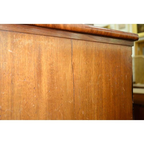 1242 - A Victorian mahogany chest of drawers, on bracket feet, 99cm h; 55 x 106cm