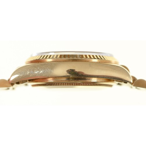 132A - A Rolex 18ct gold gentleman's wristwatch, Oyster Perpetual Day-Date,  Ref 13038, Serial No 6712684, ... 