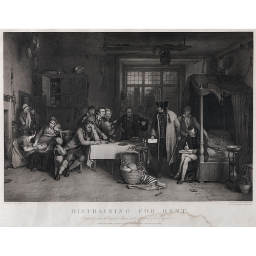 354 - Abraham Rainbach (1766-1843) after Sir David Wilkie - The Rent Day; Distraining for Rent, a pair, en... 