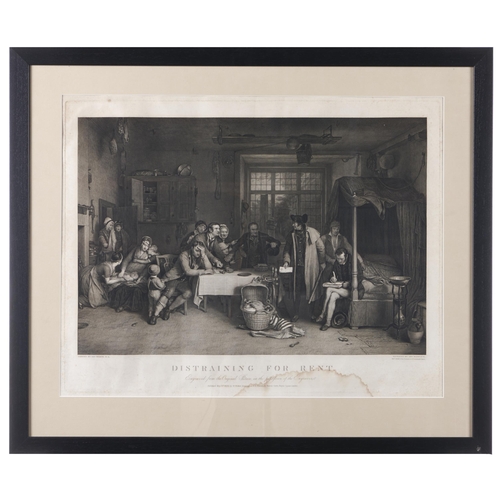 354 - Abraham Rainbach (1766-1843) after Sir David Wilkie - The Rent Day; Distraining for Rent, a pair, en... 