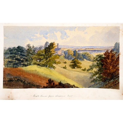 357 - Unknown artist of the Philips family, 19th c - An album of watercolours of The Heath House, Stafford... 