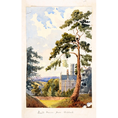 357 - Unknown artist of the Philips family, 19th c - An album of watercolours of The Heath House, Stafford... 