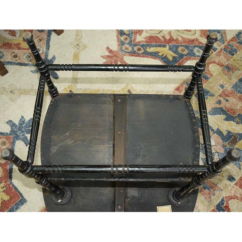 559 - A Victorian 'Anglo-Japanese' ebonised two tier occasional table, the design in the manner of E W God... 