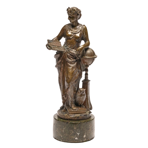 167 - A Continental bronze statuette of an allegorical figure of a woman inscribed Namgreb, possibly Austr... 