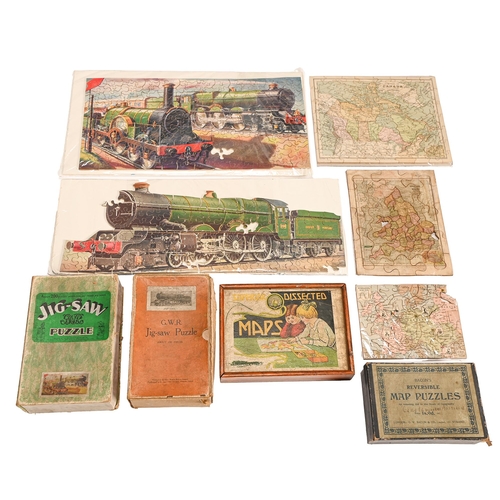 207 - Bacon's Reversible Map Puzzles - Canada/Australia,  original box, complete; two G.W.R. puzzles King ... 