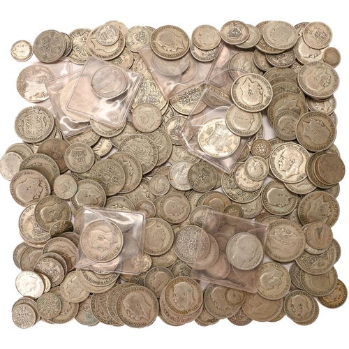 256 - Silver coins. United Kingdom and other crown sized and smaller coins, period 1920-1946, 64ozs... 