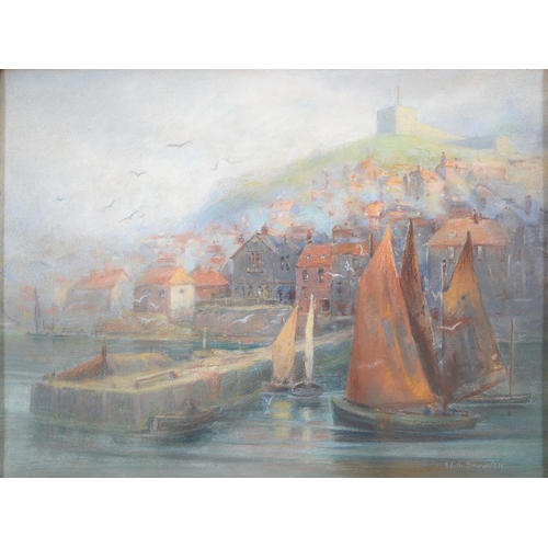 305 - Edith Snowdon (Fl. late 19th / early 20th c) - Whitby, signed, pastel, 35.5 x 47.5cm... 