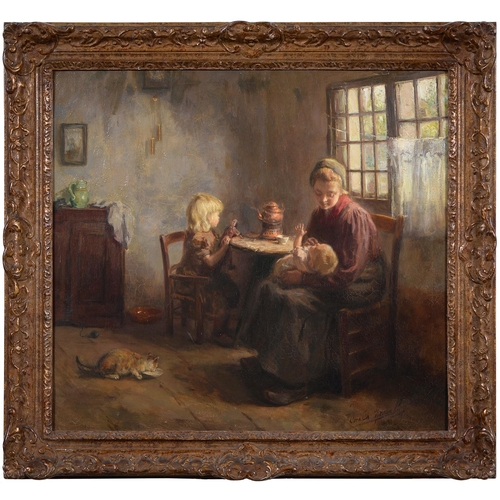 316 - Christiaan Zwaan (1882-1964) - Domestic Bliss, signed, oil on canvas, 56 x 60.5cm