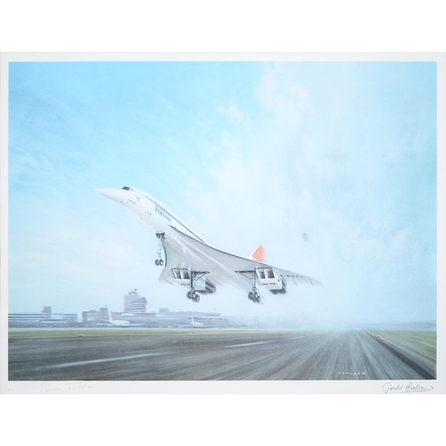 332 - Gerald Coulson (1927-2021) - Concorde, reproduction printed in colour, signed in pencil by Brian Tru... 