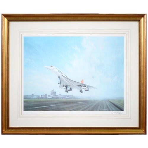 332 - Gerald Coulson (1927-2021) - Concorde, reproduction printed in colour, signed in pencil by Brian Tru... 