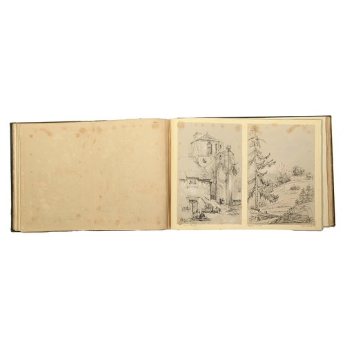 358 - Margaret Christabel Philips (1827-1907) - An album of watercolours and pencil drawings, including vi... 