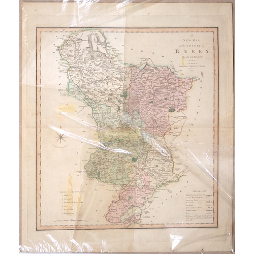 489 - Christopher Saxton - Derbyshire and six other English county maps, 17th - early 19th c, Notting... 