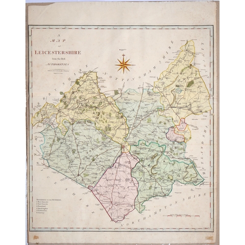 489 - Christopher Saxton - Derbyshire and six other English county maps, 17th - early 19th c, Notting... 