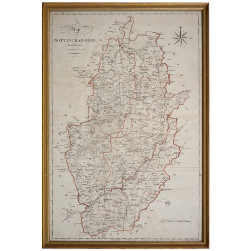 489 - Christopher Saxton - Derbyshire and six other English county maps, 17th - early 19th c, Notting... 