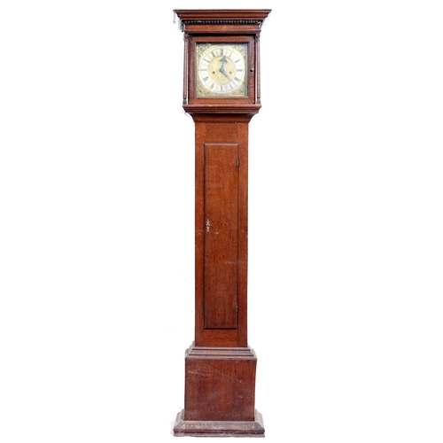 491 - An English oak eight day longcase clock, Robert Bins, 18th c, the later 10.5