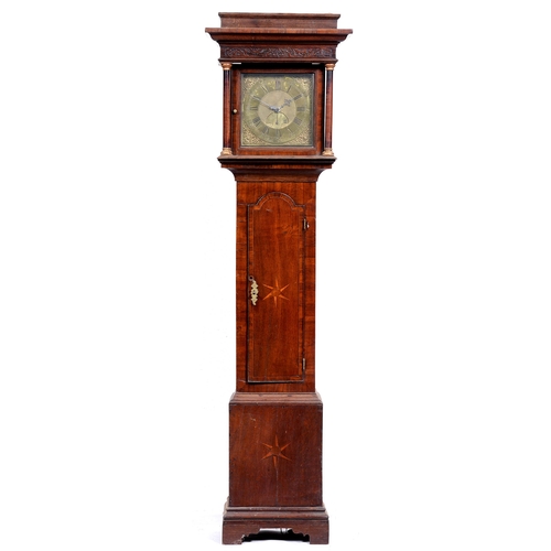 495 - An English walnut thirty hour longcase clock, F Bayley Uttoxeter, c1730, the 11