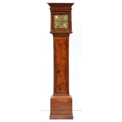 496 - An English yew wood thirty hour longcase clock, early 18th c, the case 20th c, the 10