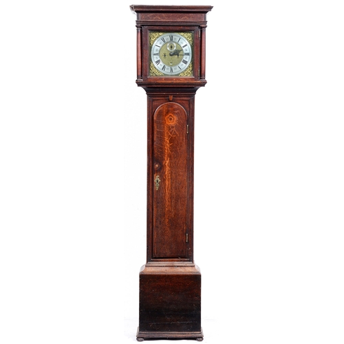 503 - An English oak eight day longcase clock, second quarter 18th c, the 11