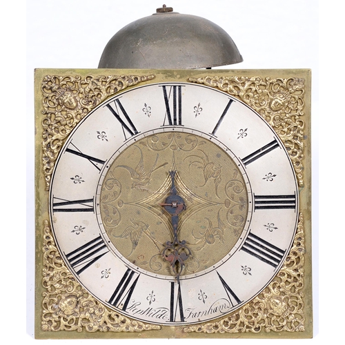 512 - An English thirty hour clock movement and dial, Step Wilde Farnham, early 18th c, the 10