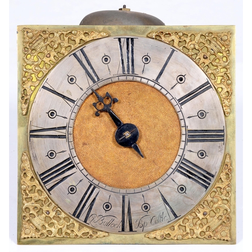 514 - An English thirty hour clock movement and dial, G[ilbert] Bullock B[isho]ps Castle, mid 18th c, the ... 