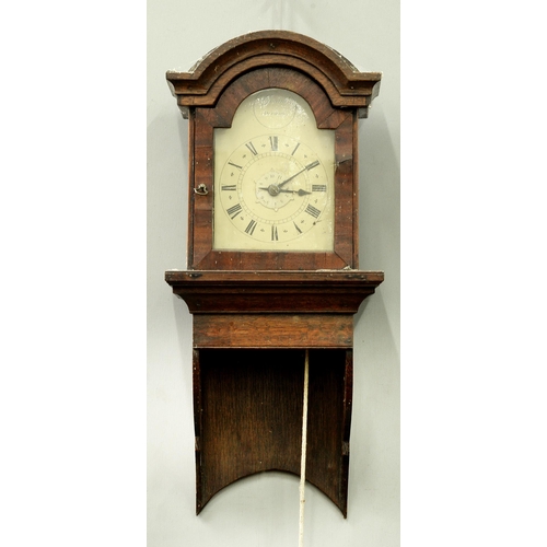 537 - An English oak and walnut thirty hour hooded timepiece, [William] Giscard Downham, early 19th c, the... 