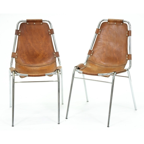 628 - A pair of mid-century modern Les Arcs chairs, the design specified by Charlotte Perriand for the Fre... 