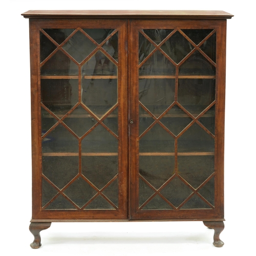 651 - A Victorian mahogany bookcase, on associated feet, 132cm h; 36 x 111cm