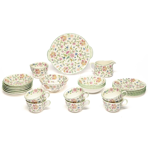 86 - A Minton Haddon Hall pattern tea service, printed mark (24)