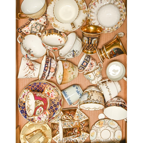 94 - A study collection of English and Continental tea and coffee cups and saucers, early 19th c - c1900 ... 