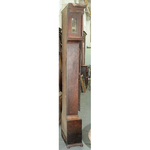 503 - An English oak eight day longcase clock, second quarter 18th c, the 11