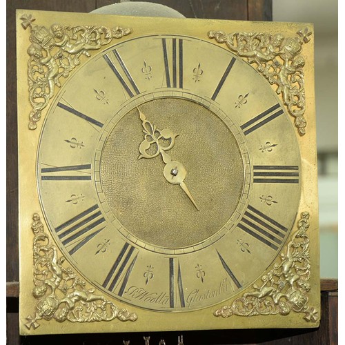 506 - An English oak thirty hour longcase clock, R[ober]t Woollat Glastonbury, 18th c, the 10