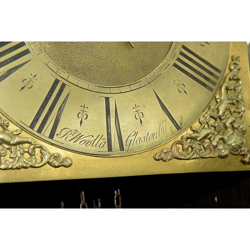 506 - An English oak thirty hour longcase clock, R[ober]t Woollat Glastonbury, 18th c, the 10