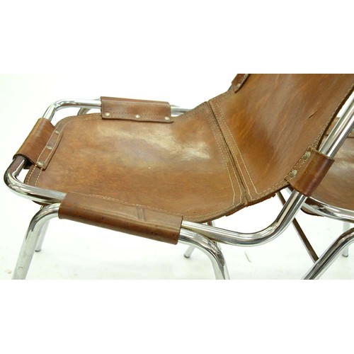 628 - A pair of mid-century modern Les Arcs chairs, the design specified by Charlotte Perriand for the Fre... 