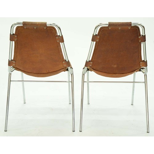 628 - A pair of mid-century modern Les Arcs chairs, the design specified by Charlotte Perriand for the Fre... 