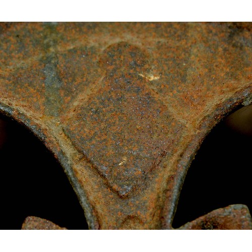 715 - A Victorian cast umbrella stand, possibly by the Coalbrookdale Co, with drip tray, 79cm h, possibly ... 