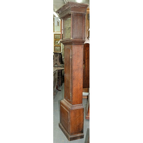 505 - A North Wales oak thirty hour longcase clock, Bridge Wrexham, late 18th c, the 11