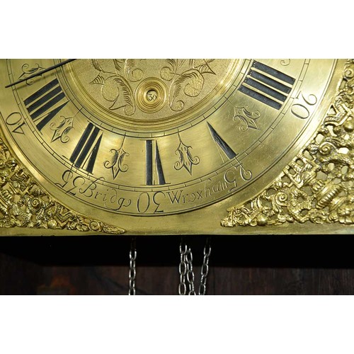 505 - A North Wales oak thirty hour longcase clock, Bridge Wrexham, late 18th c, the 11