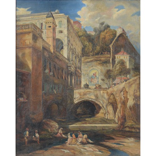 945 - Attributed to James Holland (1799-1870) - The Fountain of St Hugo of Genoa near the Palazzo Andrea D... 