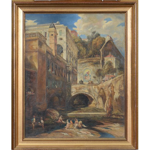 945 - Attributed to James Holland (1799-1870) - The Fountain of St Hugo of Genoa near the Palazzo Andrea D... 