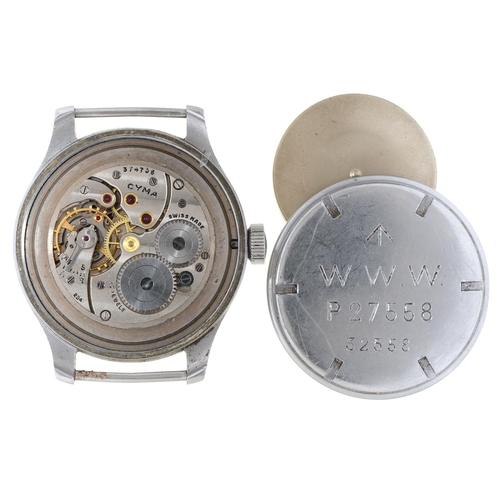 131 - A British Military Issue Cyma wristwatch, calibre 234 movement, No 374706, case back marked Broad Ar... 