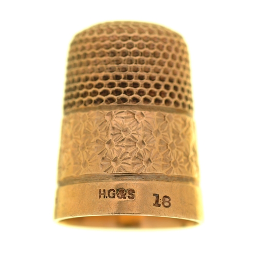 26 - A 9ct gold thimble, by Henry Griffiths & Sons Ltd, Birmingham 1951, 8g