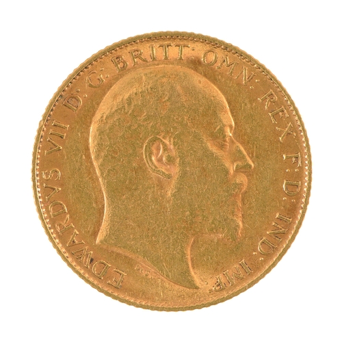 34 - Gold coin. Half sovereign 1908