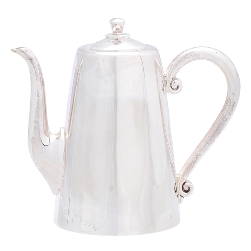 356 - Silver toy. An Elizabeth II miniature coffee pot and cover, 75mm h, maker CS, Birmingham 2000, cased... 